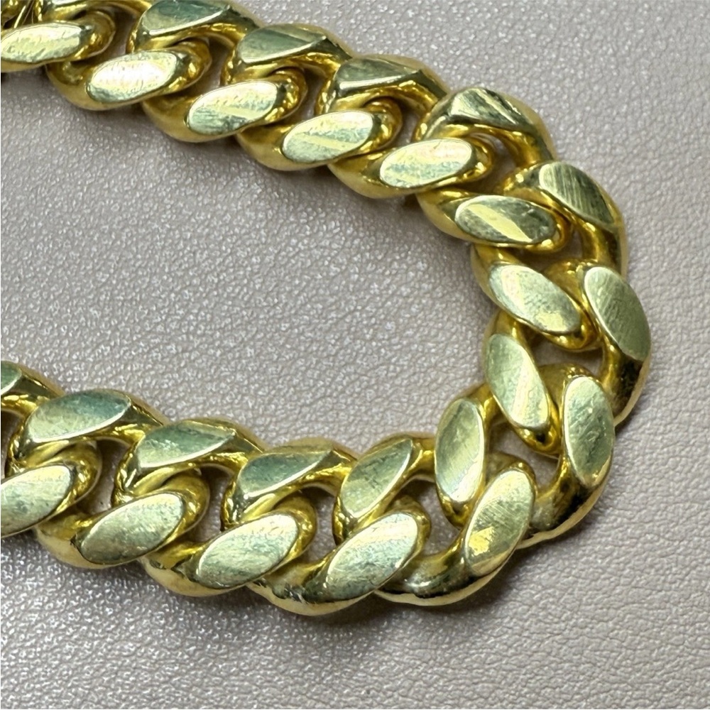 HUGE .925 Sterling Silver gold plated Italian made Cuban link necklace chain